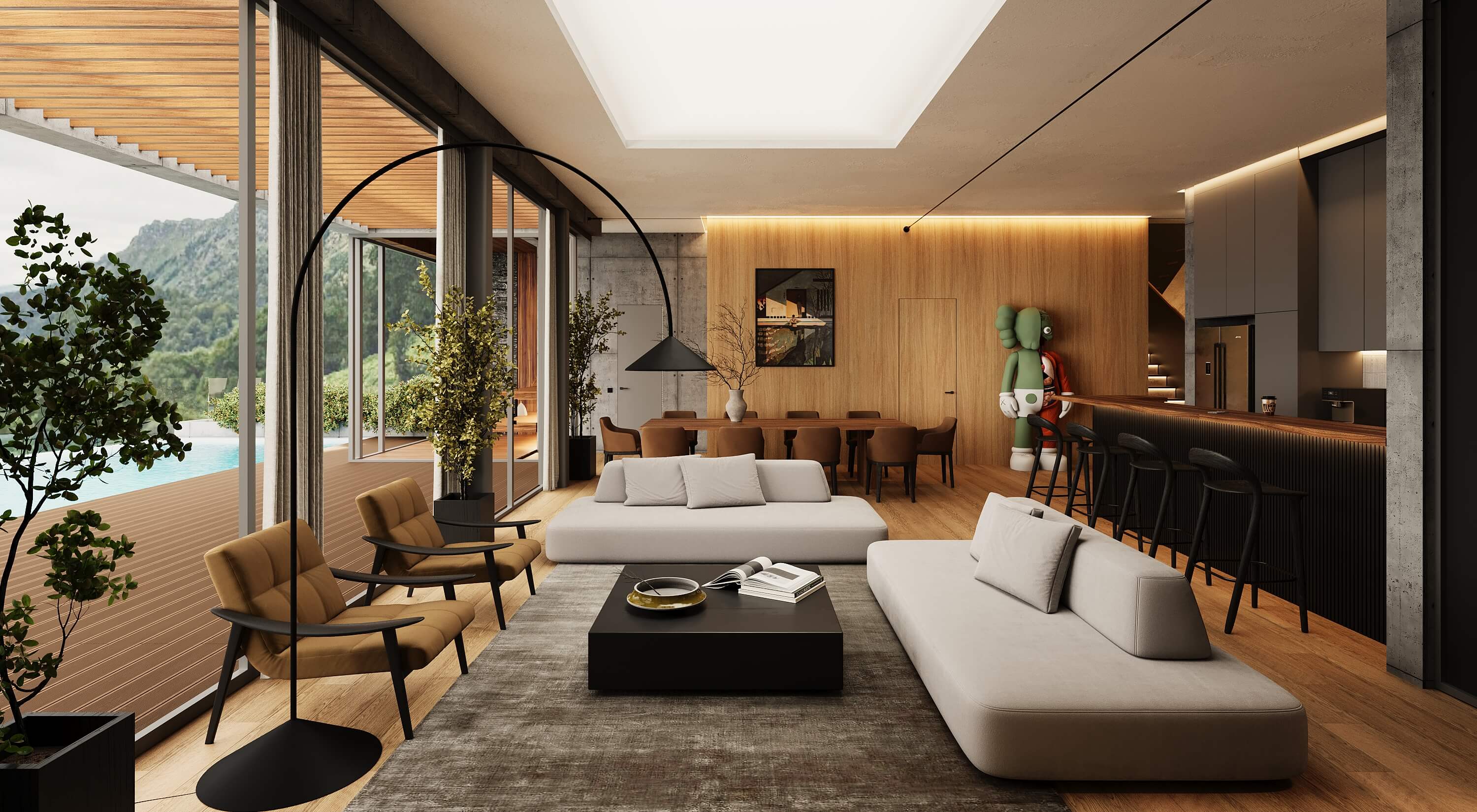 Интерьер HILLSIDE villa, гостиная